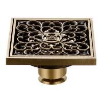 Brass bathroom  floor drain European style antique shower floor drain