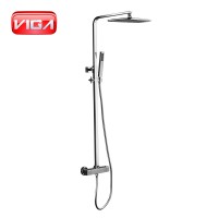 China factory square thermostatic shower set brass European shower bathroom faucet